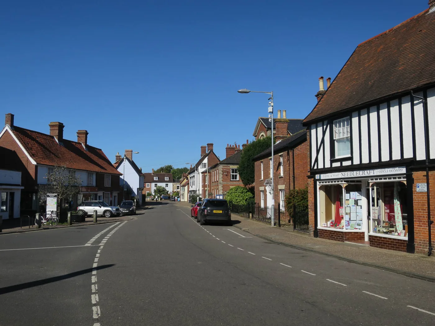 Middleton Street, Wymondham. The district's average home sold for £307,735 in August